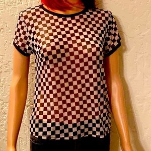 Checkered see thru Shirt Size Medium
